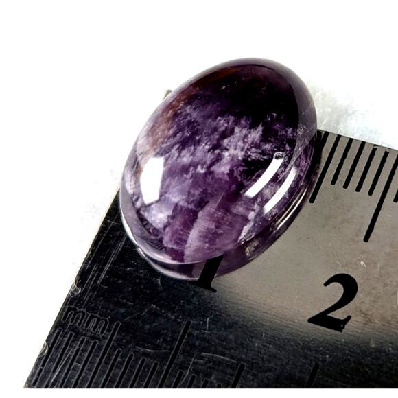 2 Natrual Amethyst cabochons oval pair 20mmx10mm 70 gramsetting or wrapping New - Picture 3 of 4